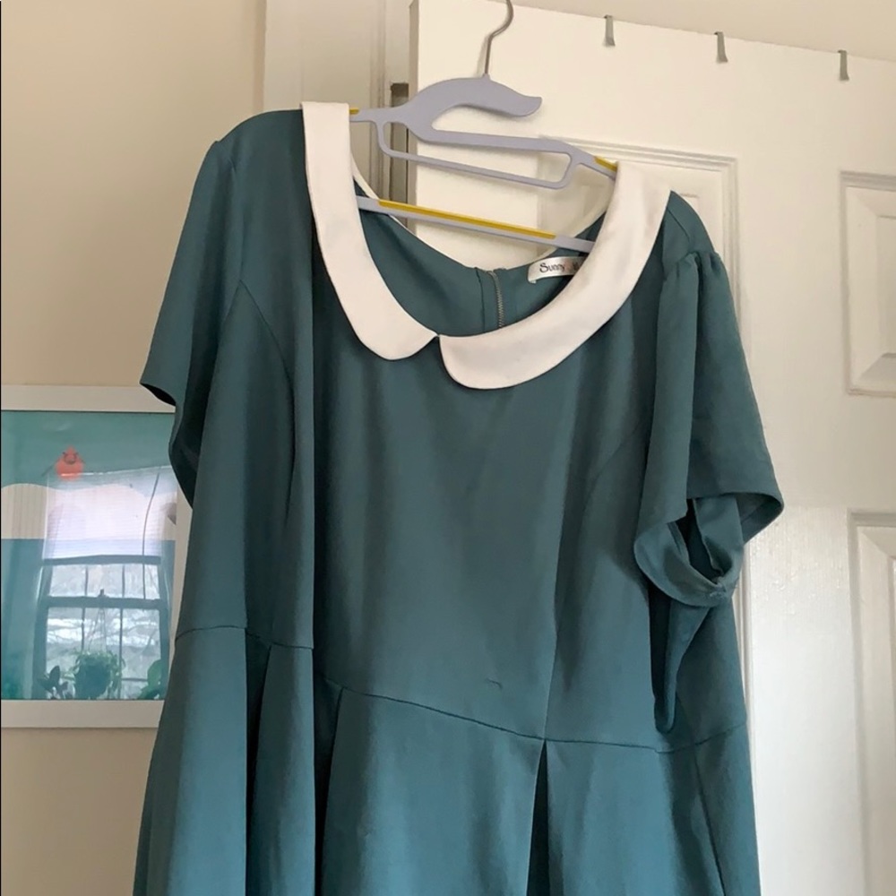 Modcloth Record Time dress - 4x - sage/teal